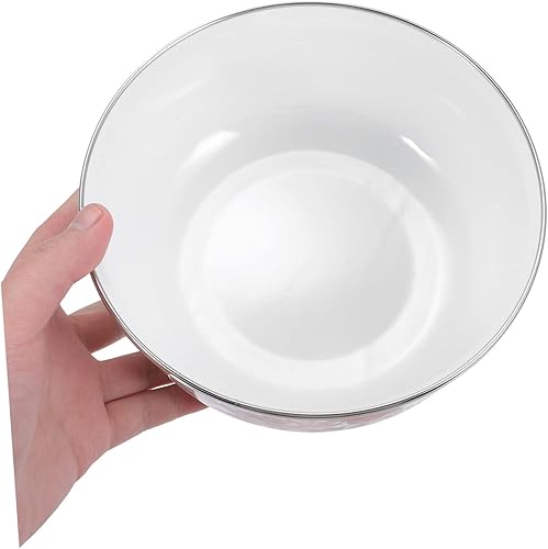 Miniatura 2 de SEWOART Tazón cubierto de esmalte para mezclar ensalada, tazón para servir alimentos, tazón de ramen, pasta, envase de alimentos, pasta, tazones de