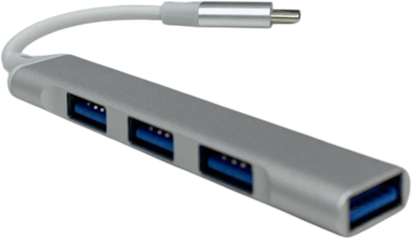 4-Port USB-C Hub Adapter for MacBook and Phone, Universal Type-C to USB 3.0 Converter with Multiple Device Support