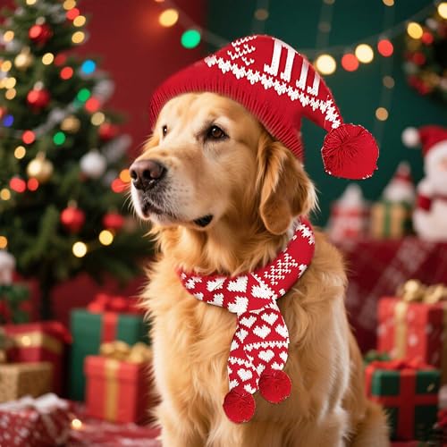 Cuello para perro pequeño con cuerna navideña y bufanda roja miniatura 6