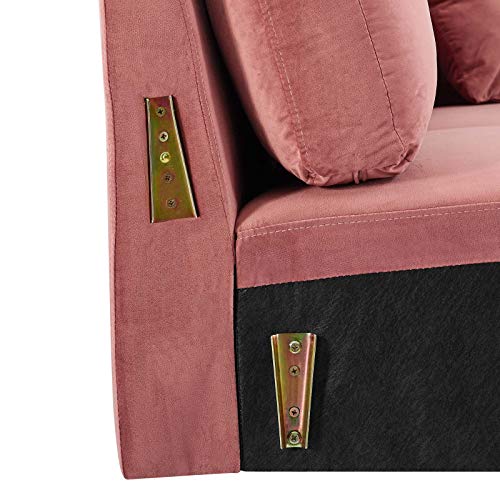 Modway EEI-4447-DUS Juliana Performance Velvet Upholstered Sofa In Dusty Rose thumb #9