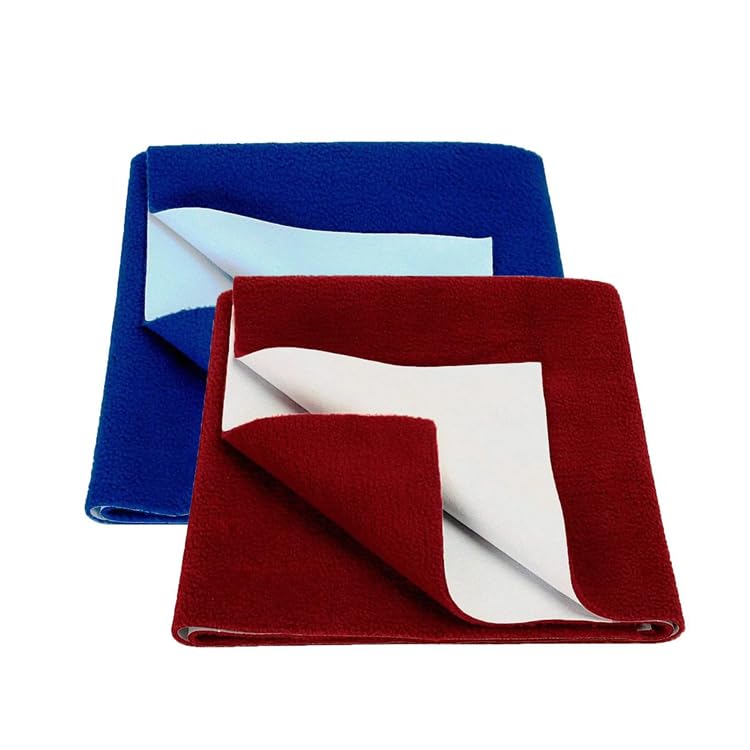 Dry Sheet for New Born Baby, Size 50x70 cm, Quick Dry, Extra Absorbent Quick Dry Sheet, Anti-Piling Fleece for Baby, Bed Protector (Pack of 2)_Blue,Maroon GNA341-image-43