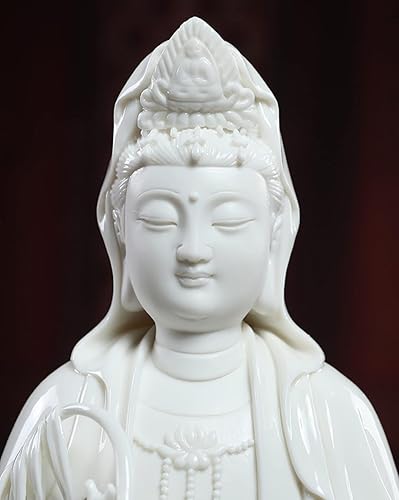 Miniatura 2 de Estatua de Guan Yin Estatua de Quan Yin Budista Avalokiteshvara Kuanyin  Estatua de budismo en loto - Los mejores regalos chinos de Feng Shui (11