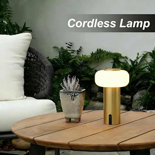 Image of WEILAILUX Waterproof Shower Lamp, Rechargeable Outdoor Table Lamp (Gold)