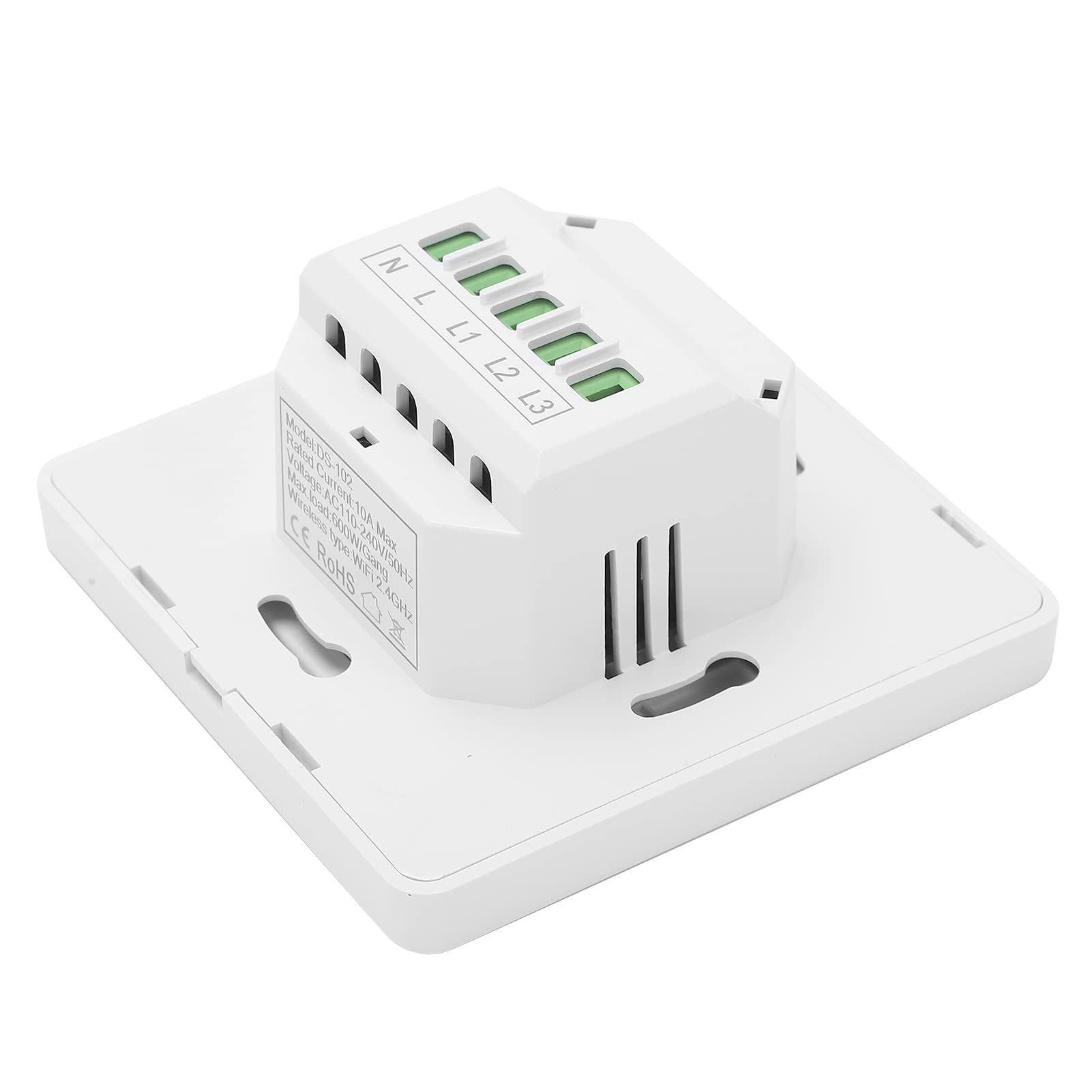 Interruptor de luz inteligente, panel de pared de material de PC de 3 entradas, 600 W, TUYA, WiFi, CA 100‑240 V, para automatización del hogar (WiFi)