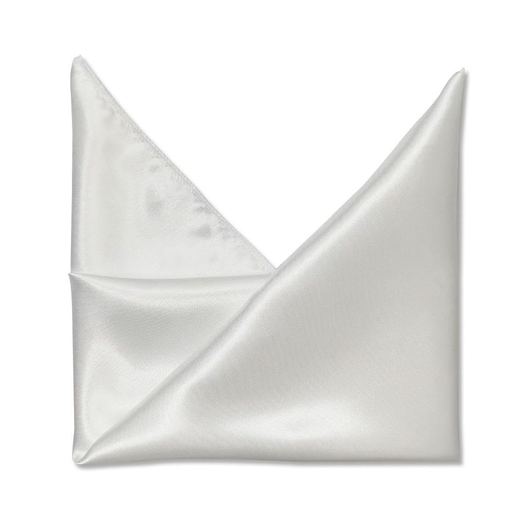 Silky Satin Cloth Napkins, Satin Square Table Napkins Reusable For Wedding Home(White,42 * 42cm 12PC)