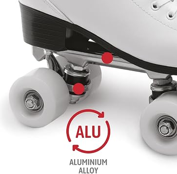Roces RC2 Classic Roller Skates Artistic, Quad 4 Wheels Skating, for Man and Woman, Unisex, White