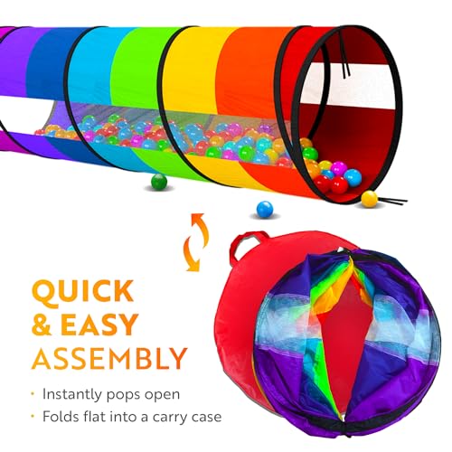 Extra-Large Play Tunnel for Toddlers 1-3 Years – Pop-Up Baby Crawl Tube, Sensory Activity, Indoor & Outdoor Kids Toy, Collapsible for Easy Storage