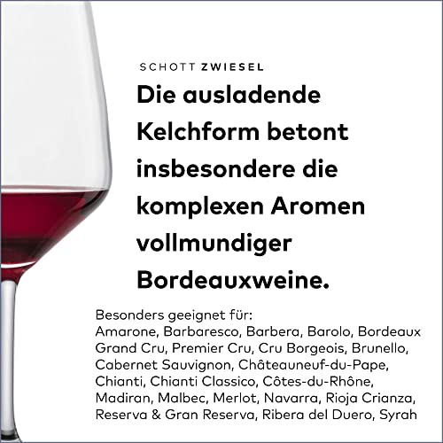 Schott Zwiesel 115672 Bordeaux 130 Rotweinglas, Bleikristallglas, klar, 9,5 x 9,5 x 23,7 cm, 6 Stück – Ansicht 3