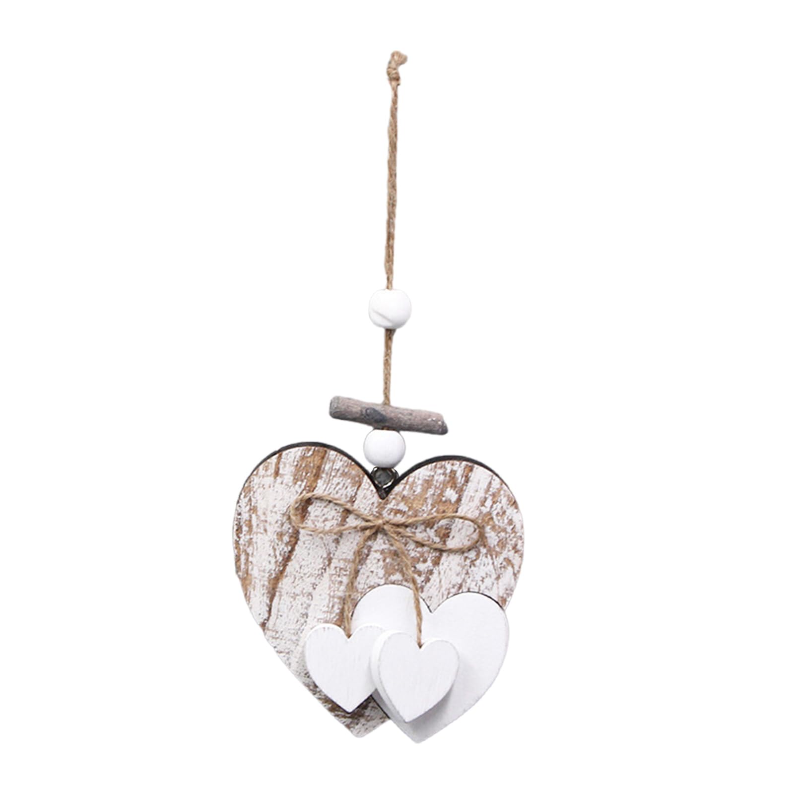 Beimus Natural Wood Heart Pendant Valentines Day Wooden Charm Hanging Ornament for Festives and Everyday Decoration Wooden Decoration