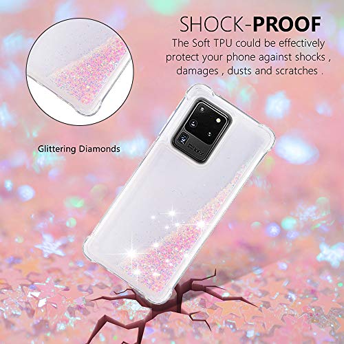 Transparent Liquid Case für Galaxy A03S 166, Gel Silicone Phone Case Glitter Floating Liquid Cover Ultra Slim Bumper Case Sparkly Back Case Resistant Hard Compatible with Samsung Galaxy A03S 166