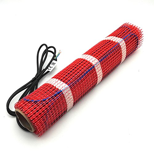 100W/m2 Underfloor Heating Mat Self-Adhesive Electric Warm Floor System Heating Cable Save Energy Easy to Install (1m²)