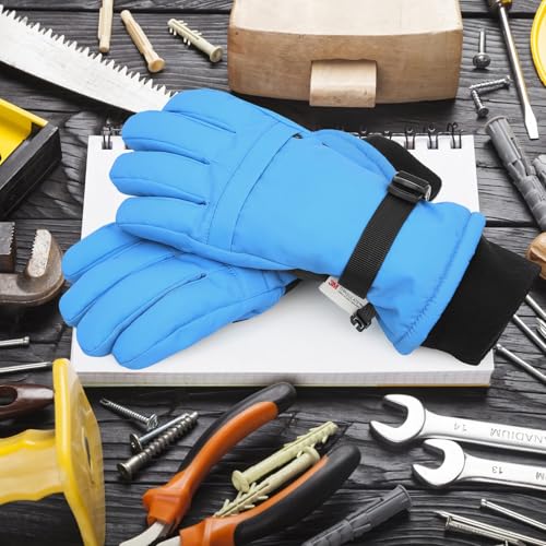 Image of Ski Gloves,Snow Gloves Waterproof Winter Warm Cold Weather Touchscreen Gloves for Parent& Child Kids Skiing,Snowboarding