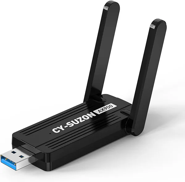 CY-SUZON WiFi Adapter for Desktop PC, AX900 USB WiFi 6 Adapter with 5GHz/2.4GHz Dual Band, Bulit-in Driver for Windows 10/11 (AX900)