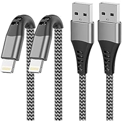 Cable iPhone 1M 2Pack[Certificado Apple MFi], Cable Cargador iPhone Carga Rápida Trenzado Nylon Cable Lightning USB Cable para Apple iPhone 14/13/12/11 Pro Max/XS Max/XR/X/8/7/6/6s Plus/5/SE,iPad Mini