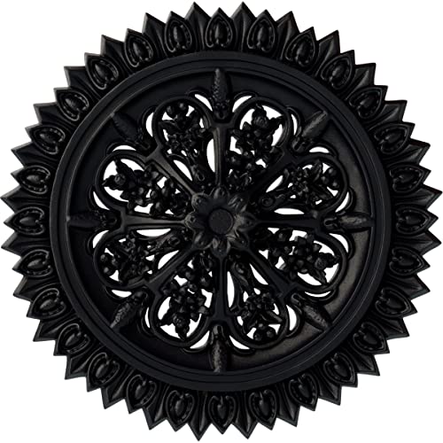 Ekena Millwork CM20SHPGS Shakuras Ceiling Medallion 19 3/4"OD x 1 3/8"P (for Canopies up to 5") Hand-Painted Steel Gray