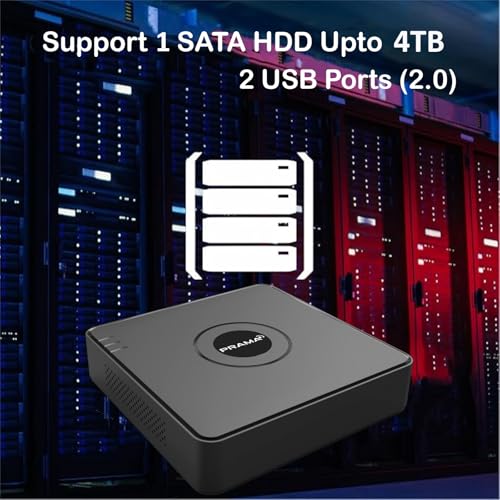 Image of PRAMA PT-DR1A04G-K1 4 Channel 1080p DVR, H.265 Pro+ /H.264+ Video Compression, HDTVI /AHD /CVI /CVBS /IP Video Input,1 SATA Interface, Up to 4 TB Capacity for Each Disk.