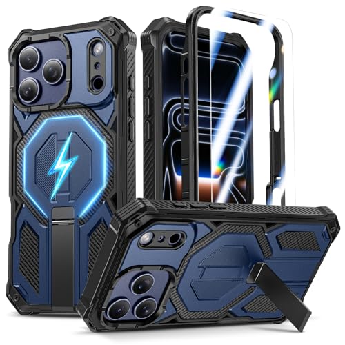 Coque iPhone 17 Pro Max antichoc bleu premium avec verre intégré