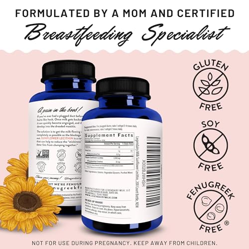 Legendairy Milk MADFS-678 Sunflower Lecithin 1200Mg, Lactation Support, Organic Sunflower Lecithin Supplement thumb #2