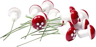 ifundom 10piezas Hongo De Simulación Mini para Decoración De Bonsáis Micropaisajes y Macetas Color Rojo Pack