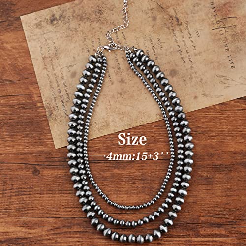 Western Jewelry Navajo Pearl Necklace for Women Beaded Necklace Boho Vintage Choker4