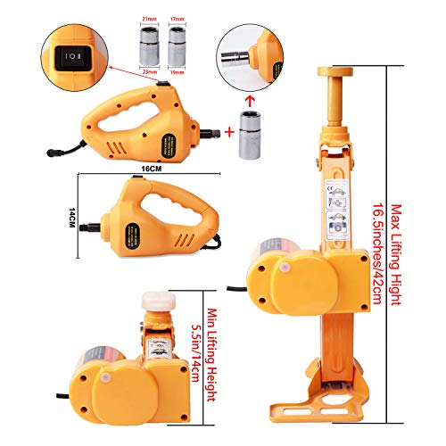 ROGTZ Electric Car Floor Jack Set 3 Ton All-in-one Automatic 12v Scissor Lift Jack with Impact Wrench for Tire Change Replacement - Thumbnail 3