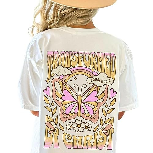 Back Print Christian Comfort Colors T Shirt, Retro Faith Based Tshirt, Women Jesus T-shirt, Trendy Aesthetic Clothing Oversized Tee, Summer Top, Crewneck Sweatshirt Women
