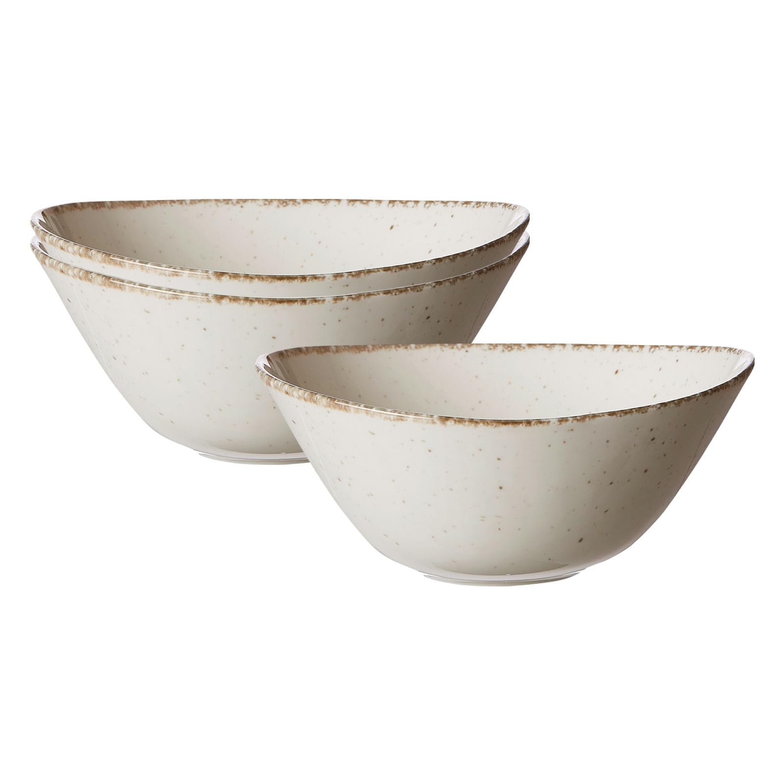 Ritzenhoff & Breker Servierschalen-Set Casa 3-teilig, 16 x 19 cm, Ovale Schalen im Vintage-Look, Mix & Match-Geschirr, Spülmaschinenfest & Mikrowellengeeignet, Porzellan, Creme