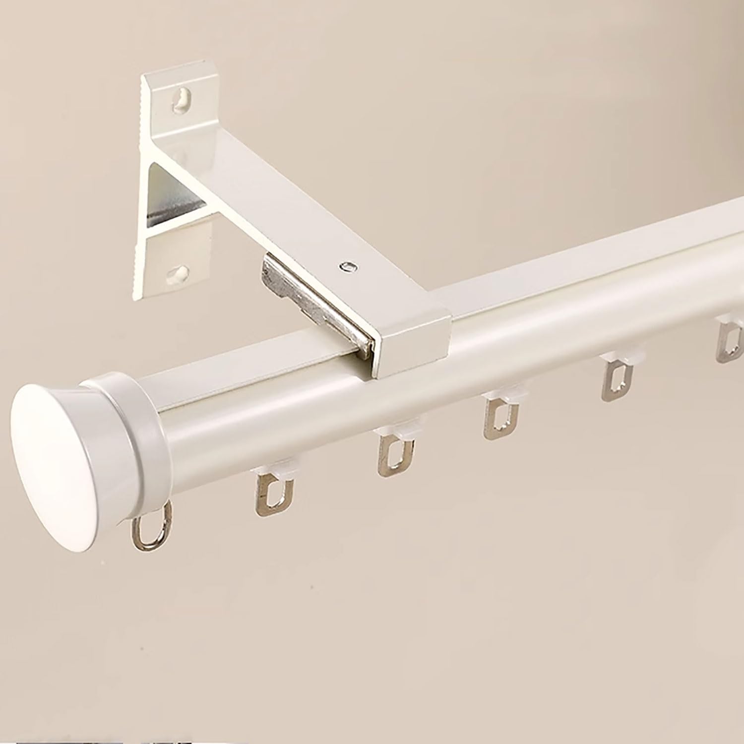 Gardinenschiene 1 Läufig Wandmontierte Vorhangstange Gardinenstange Aus Aluminium Raumteiler Komplettset Mit Zubehör for Schiebevorhänge, Gardinen Und Vorhänge(White,300cm/9.8ft)