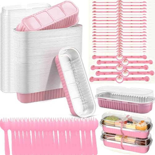 Reviews de Moldes desechables Top 10. 46 Paquete de 100 moldes para panecillos con tapas y cucharas, etiquetas adhesivas de sellado, moldes para pasteles de 6,8 oz para hornear, moldes desechables de aluminio para...