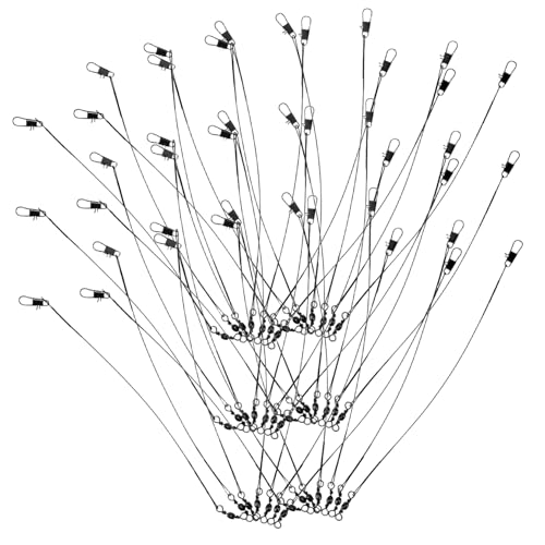 50pcs Fishing Line Fluorocarbon Bite Leaders Steel Wire String miniatura 1