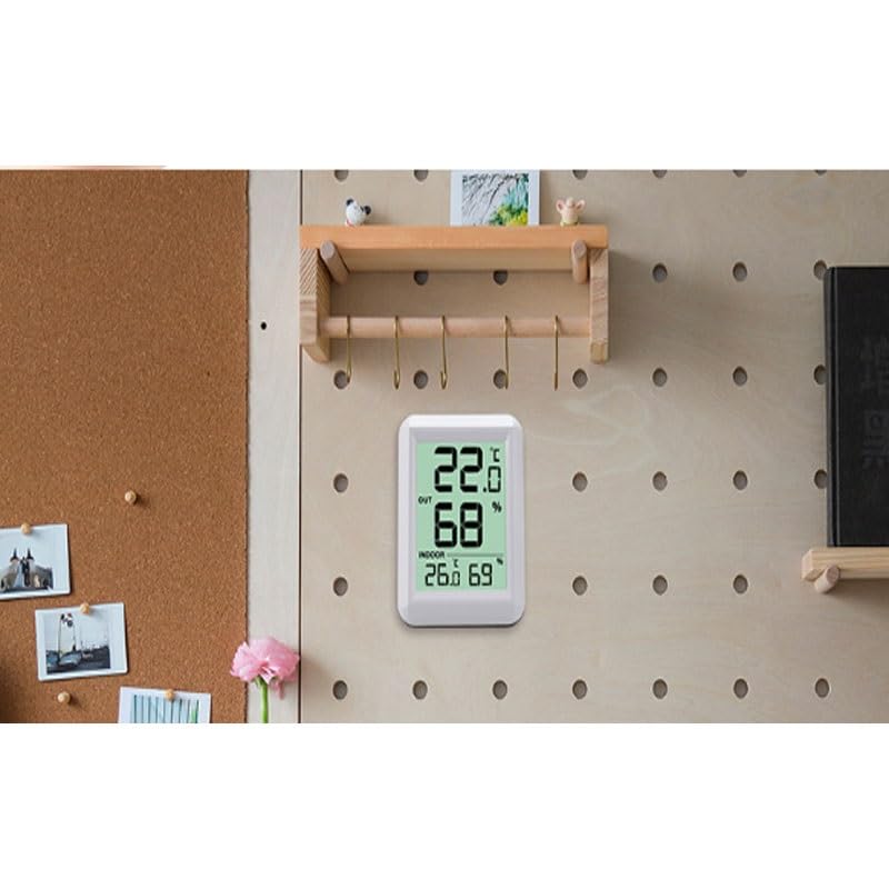 ABS Indoor Outdoor Thermometer Hygrometer Dry-Wet Digital Display Room Temperature Meter