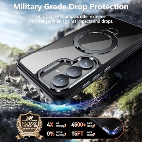 Funda Samsung Galaxy S26 Upholyee transparente con soporte magnético de 360 grados 4