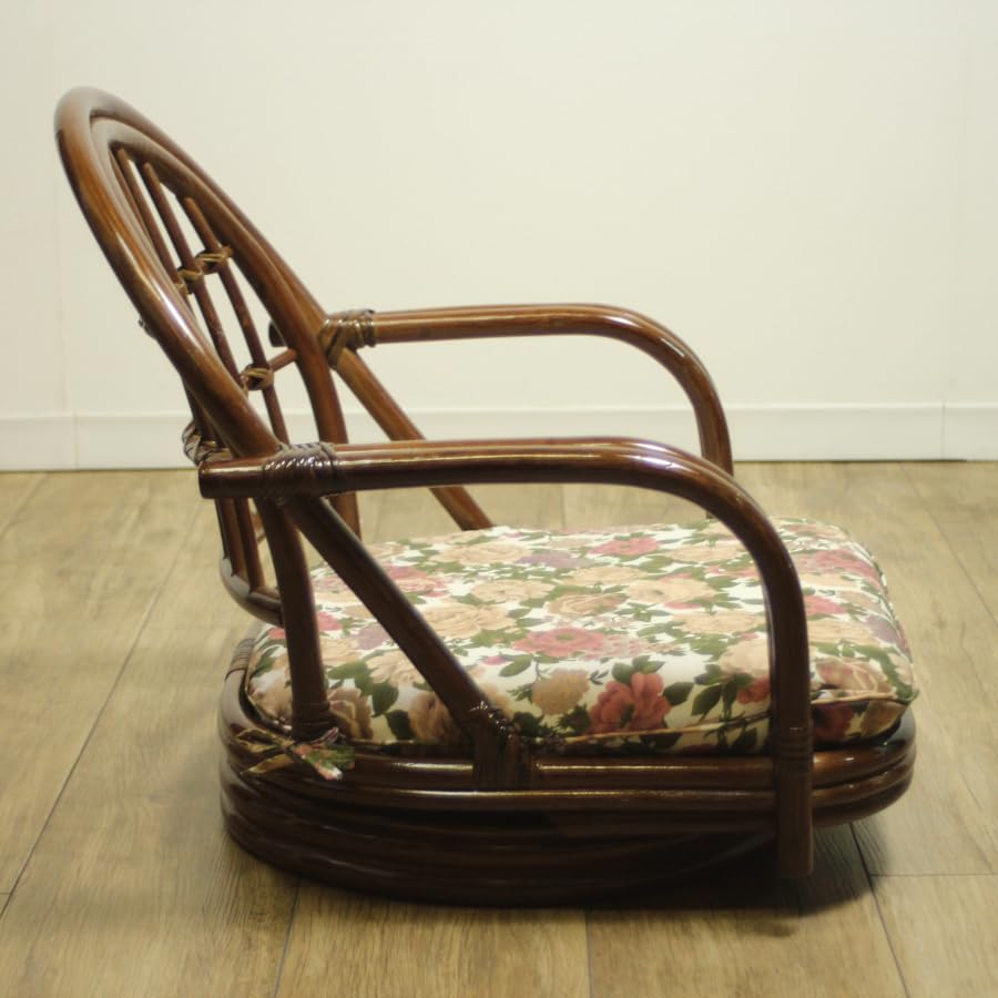 Amazon｜籐回転座椅子 ロータイプ クッション花柄｜座椅子 オンライン通販