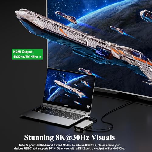 Image of Minthouz USB C Docking Station,8-in-1 USB-C Hub with M.2 NVMe SATA SSD Enclosure,10Gbps Data Transfer, 8K@30Hz HDMI,87W PD,SD /TF Card Reader,USB 3.2 Hub for MacBook Pro /Air, Dell, HP Laptops