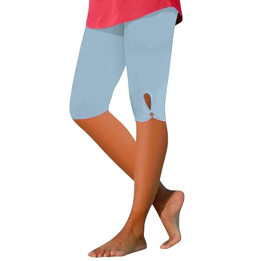 Tatumaie Capri Leggings for Women Tummy Control Knee Length Capri Legging 2025 Summer Cropped Pants Casual Solid Comfy Capris