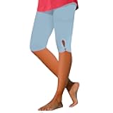 Capri Leggings for Women 2026 Summer Beach Capris Yoga Pants Elastic High Waisted Casual Travel Shorts with Pockets