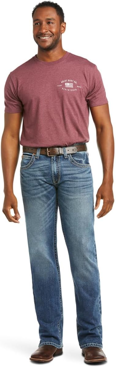 Ariat Mens M5 Straight Stretch Remming Stackable Straight Leg Jean - Image 3