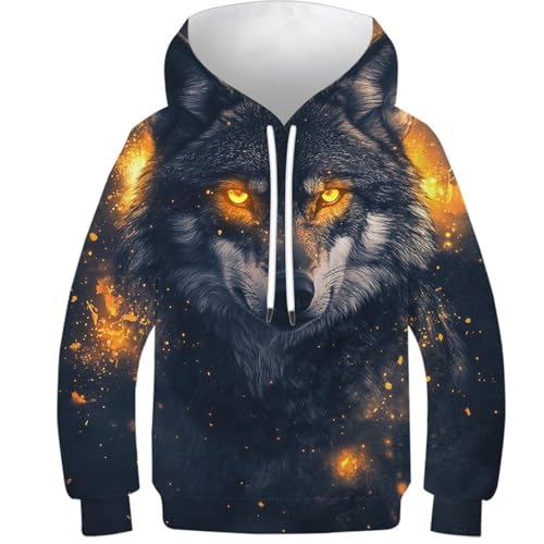 Sweat à capuche loup 3D pour ado de 13 à 15 ans