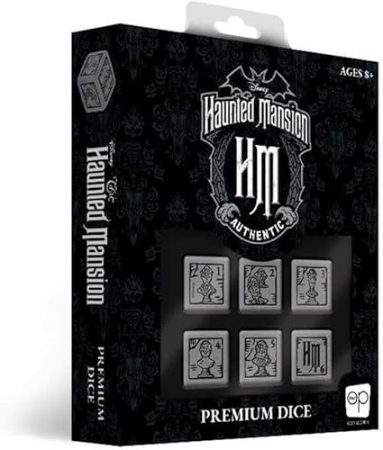 Disney The Haunted Mansion - Juego de dados prémium | Dados coleccionables D6 | Dados personalizados con estuche de lata coleccionable | Dados de 6