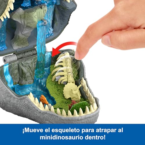 Tiranosaurio Rex Mattel mini conjunto de juego Jurassic World con 3 micro figuras JGB97 3