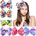 8 Inches Big Giant Grosgrain Ribbon Boutique Bling Sparkly Rainbow Hair Bows Clips For Baby Girls Teens Toddlers Gifts Set Of 6