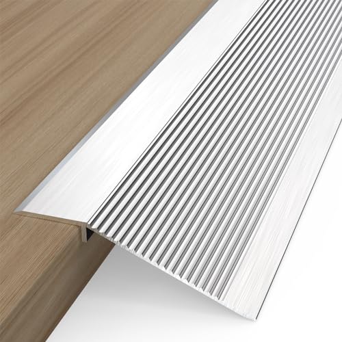 Floor Transition Strip, Aluminum Transition Strips for Doorway Door Threshold Strip Carpet Transition Strip Threshold Ramps for Doorways (Silver, 36''x4'')