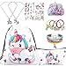 RLGPBON Licorne Cadeaux pour Les Filles Licorne Cordon Sac à Dos/Trousse de Maquillage/Bracelet/Collier/Élastiques (Type 1)
