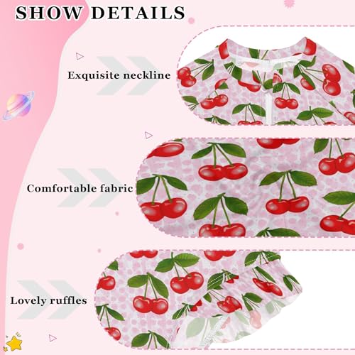 Cherry Fruit Girls Long Sleeve Rashguard Swimsuit UV Protection One-Piece Swimwear Bathing Suit B04047094