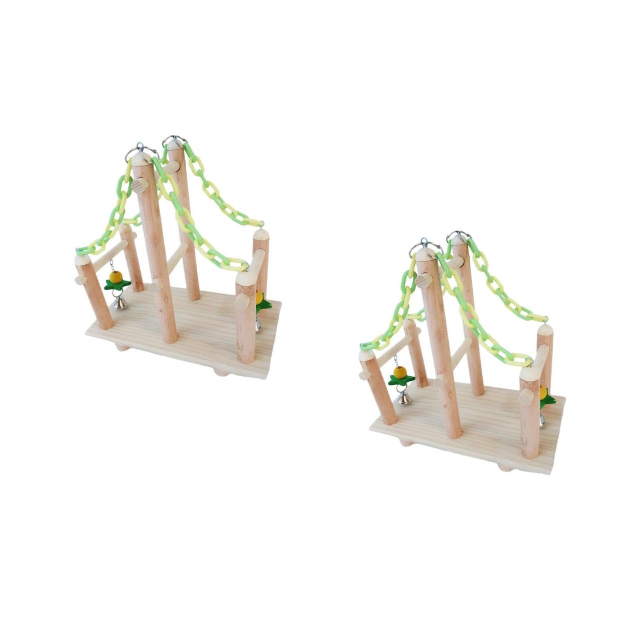 BESPORTBLE 2 Set Giocattolo Pappagallo Giocattolo Per Uccelli Con Scala Di Corda Giocattoli Scala Per Uccelli Animale Domestico Calopsitta Forniture Di Pappagalli Portatile Bambino Di Legno