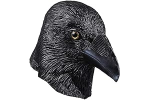 HENGYUTOYMASK Black Crow Latex Animal Head Mask Bird Halloween Costume Raven Reaper...