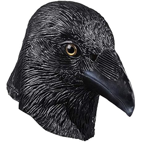 HENGYUTOYMASK Black Crow Latex Animal Head Mask Bird Halloween Costume Raven Reaper...