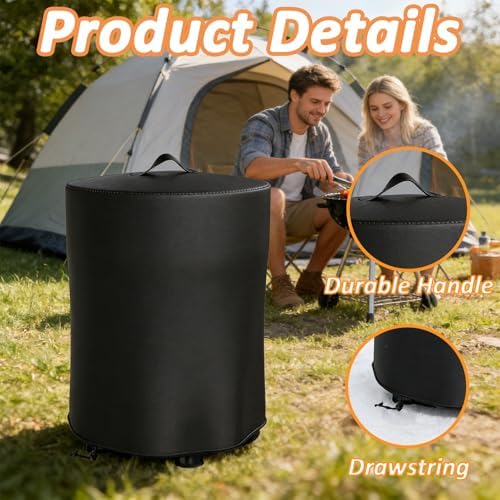 Fire Pit Cover for Ninja Fireside360 Heater & Fire Pit, Waterproof Firepit Accessories Cover with Handle & Drawstring for Ninja Outdoor Heater, 600D Outdoor Fireside 360 Firepit Cover - 2