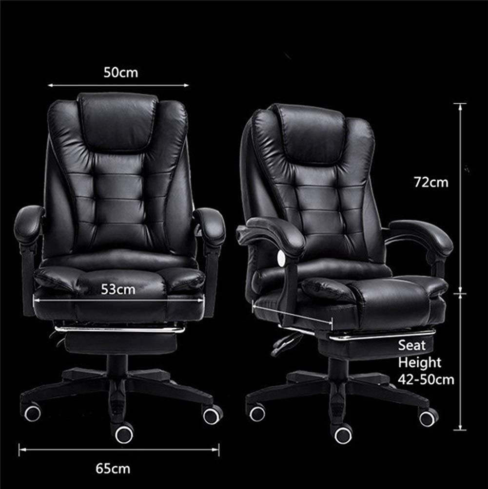 Ergonomiczne krzesło biurowe z podnóżkiem i funkcją masażu leżącego, wygodne krzesło biurowe, do domu, biura, pracy i relaksu