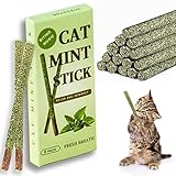 Palitos de Menta Natural para Gatos, Juguetes masticables de Hierba gatera, palitos molares para Mascotas, Limpieza de Dientes, Juguetes Resistentes a Las mordeduras, 6 Unidades